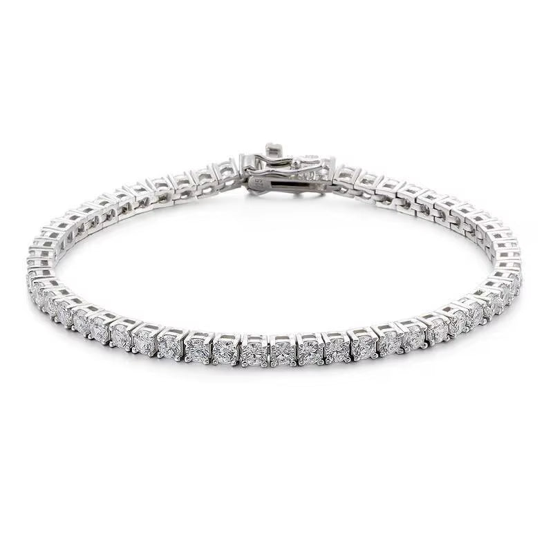 TY 3Mm 4Mm Moissanite Tennis Bracelet 925 Sterling Silver Full Dia Sier Plated Wedding Party Jewelry Bracelets for Women Man
