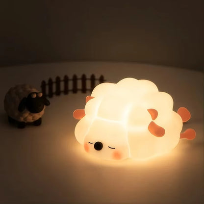 LED Night Light Cute Panda Sheep Rabbit Touch Silicone Nightlights USB Rechargeable for Bedroom Decoration Kids Birthday Gift