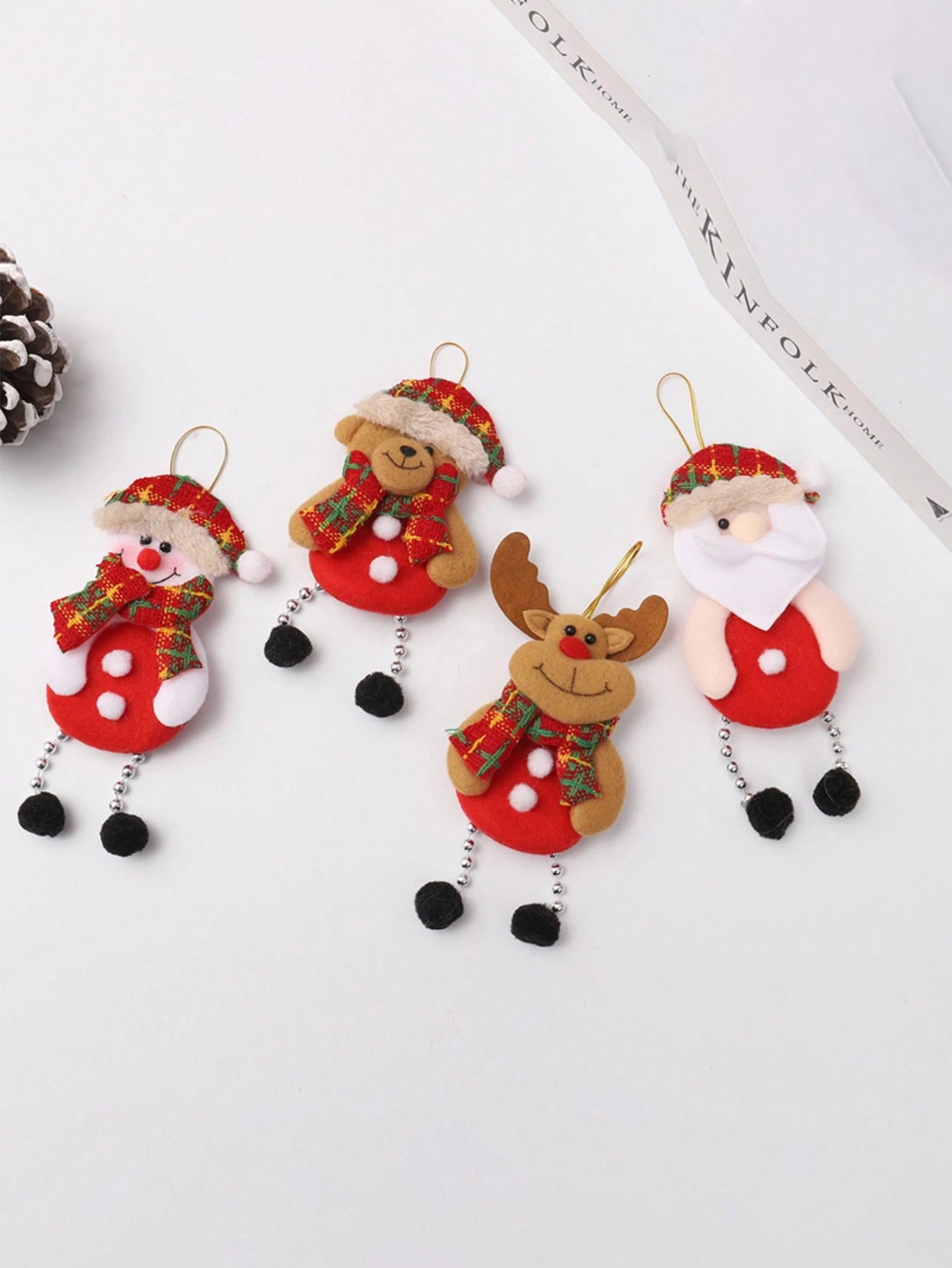 4Pcs Christmas Fabric Pendant, Christmas Doll Hanging Decoration, Christmas Tree Ornaments, Christmas Party Decoration
