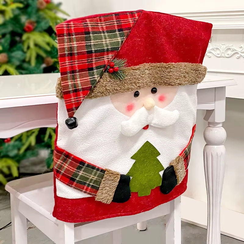 1/2/4/6/8Pcs Christmas Dining Chair Back Cover Xmas Gifts Kitchen Chair Slipcover Christmas Chair Decoration Cover Home Party