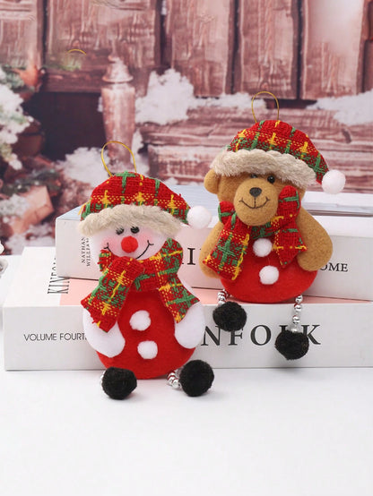 4Pcs Christmas Fabric Pendant, Christmas Doll Hanging Decoration, Christmas Tree Ornaments, Christmas Party Decoration