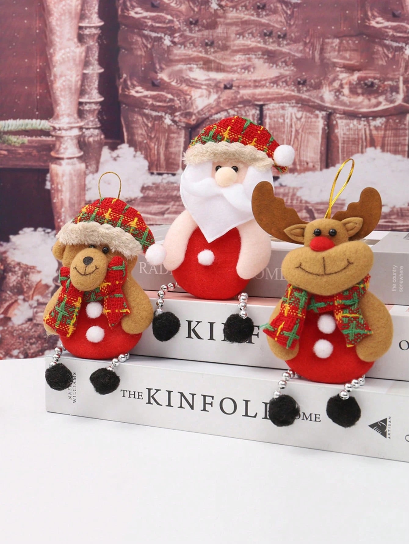 4Pcs Christmas Fabric Pendant, Christmas Doll Hanging Decoration, Christmas Tree Ornaments, Christmas Party Decoration