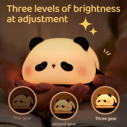 LED Night Light Cute Panda Sheep Rabbit Touch Silicone Nightlights USB Rechargeable for Bedroom Decoration Kids Birthday Gift